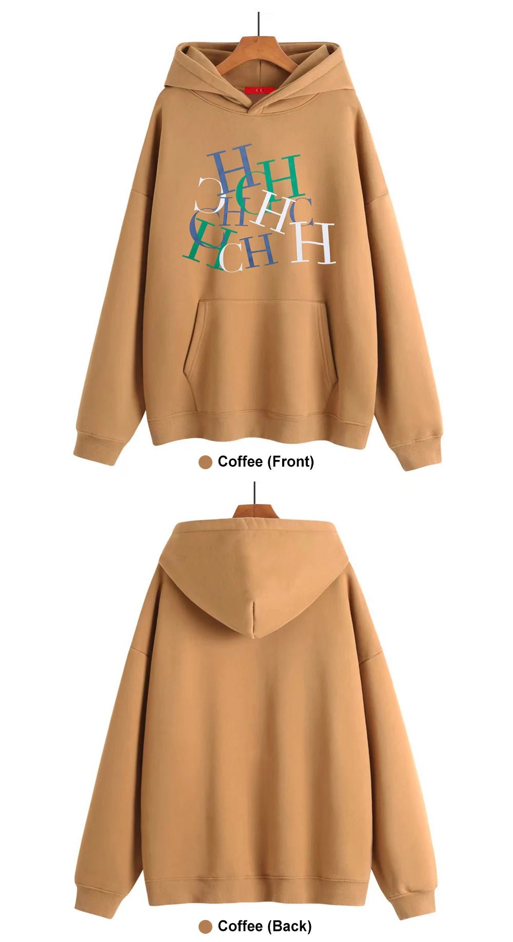 CHCH 2023 Autumn Winter Women's Hoodies Warm Oversize Luxury Print Letters Fleece Loose High Quality Hooded Sweatshirt - itzy bitsy