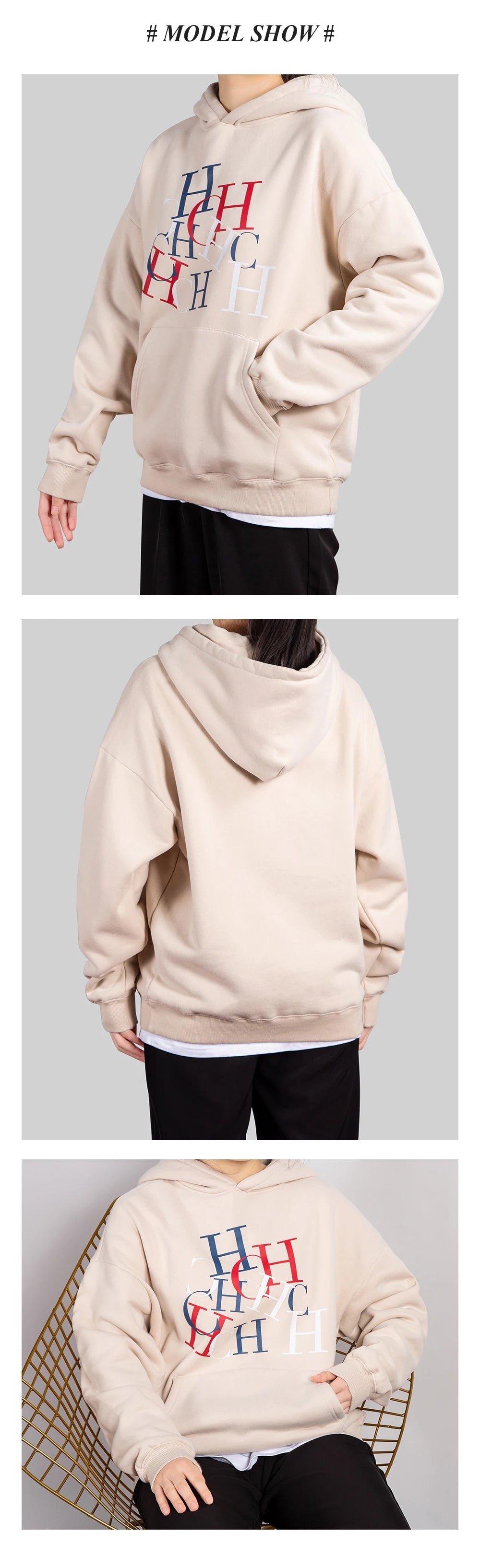 CHCH 2023 Autumn Winter Women's Hoodies Warm Oversize Luxury Print Letters Fleece Loose High Quality Hooded Sweatshirt - itzy bitsy