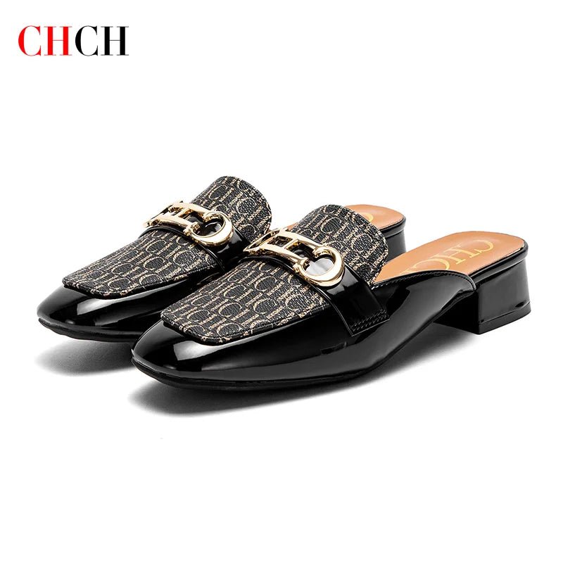 CHCH Buckle Mules Ladies Slip - on Loafers - itzy bitsy