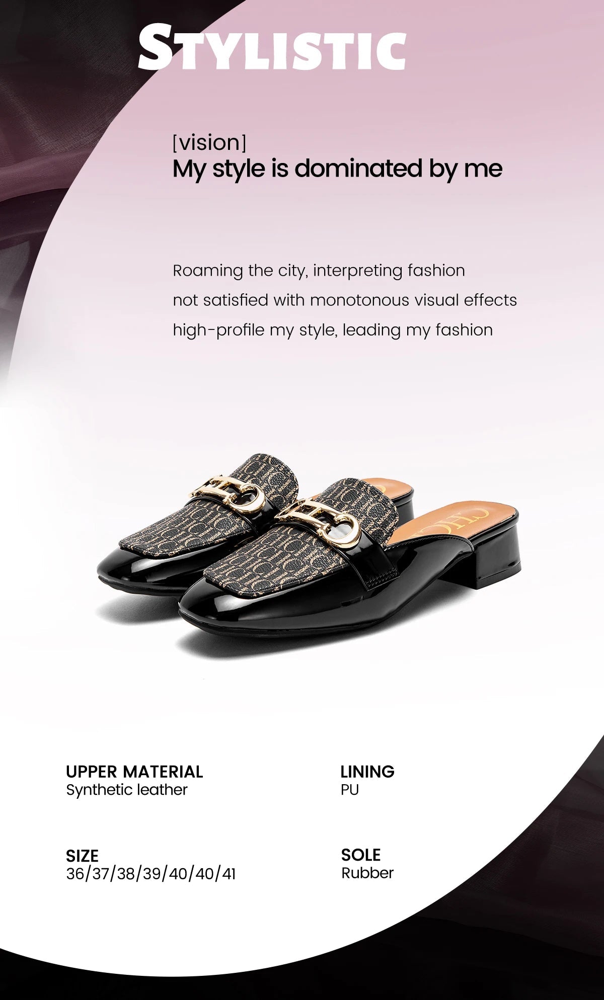 CHCH Buckle Mules Ladies Slip - on Loafers - itzy bitsy