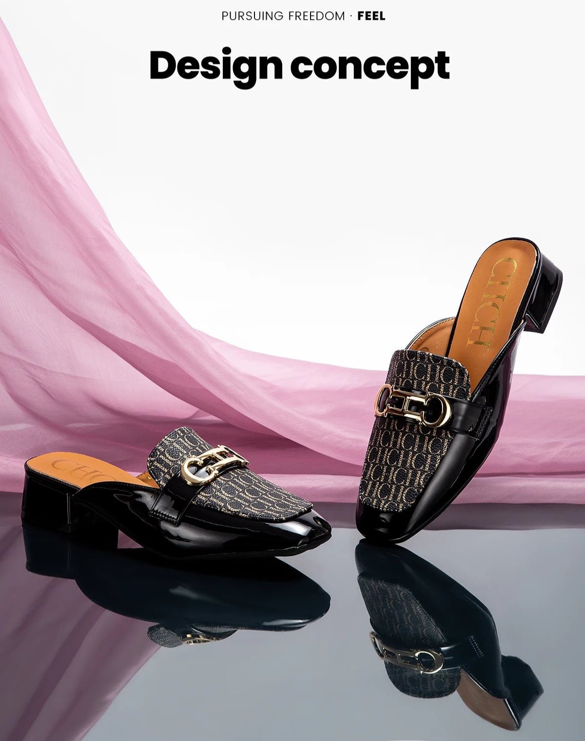 CHCH Buckle Mules Ladies Slip - on Loafers - itzy bitsy