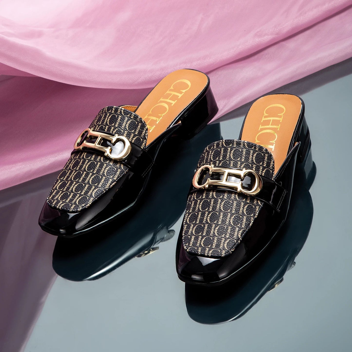 CHCH Buckle Mules Ladies Slip - on Loafers - itzy bitsy