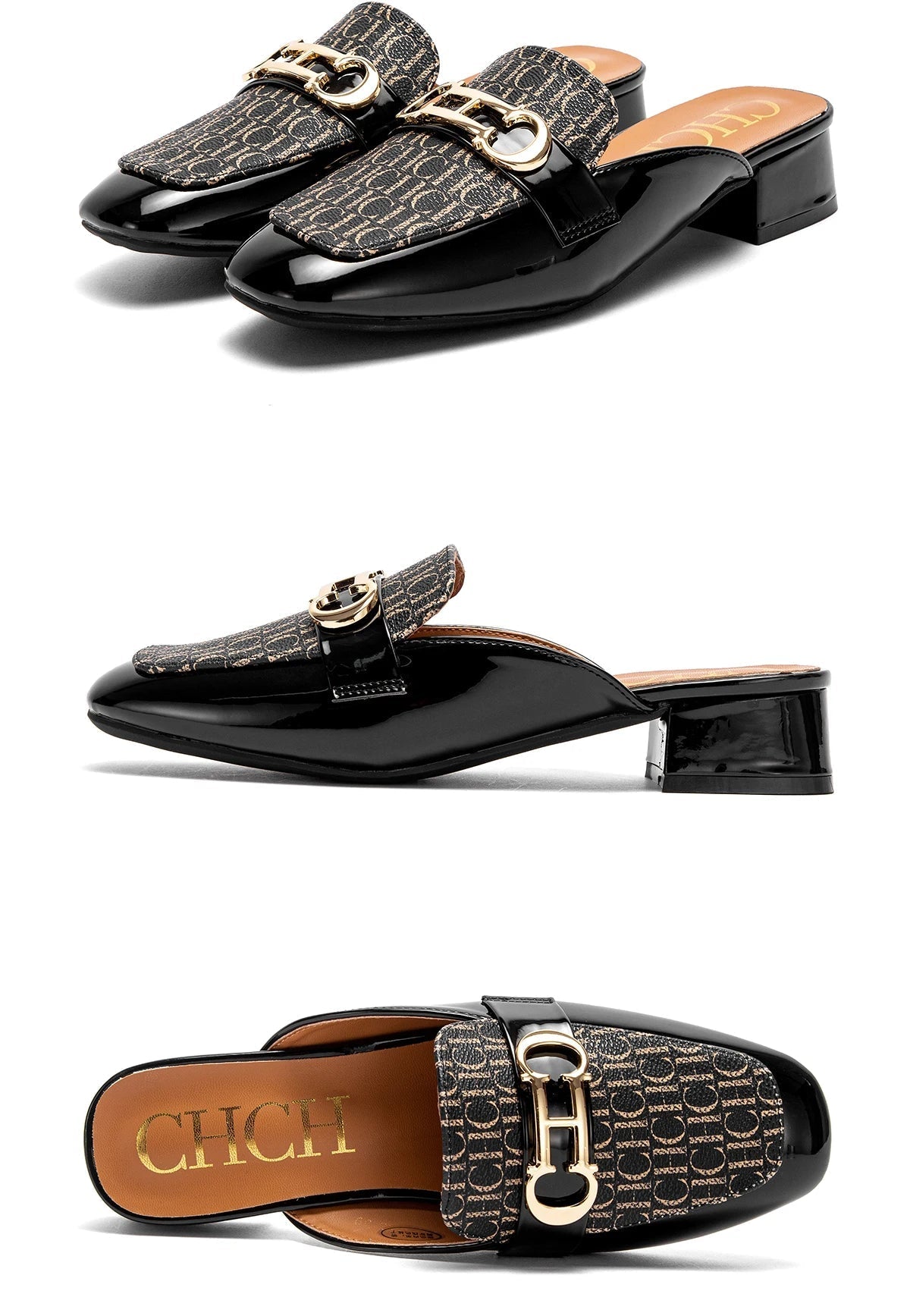 CHCH Buckle Mules Ladies Slip - on Loafers - itzy bitsy