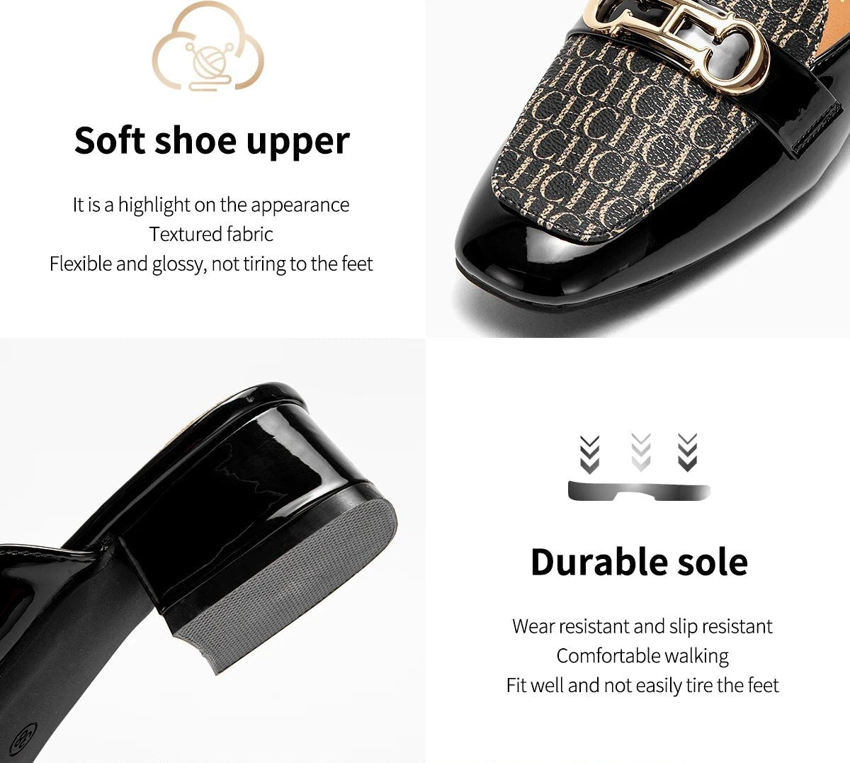 CHCH Buckle Mules Ladies Slip - on Loafers - itzy bitsy