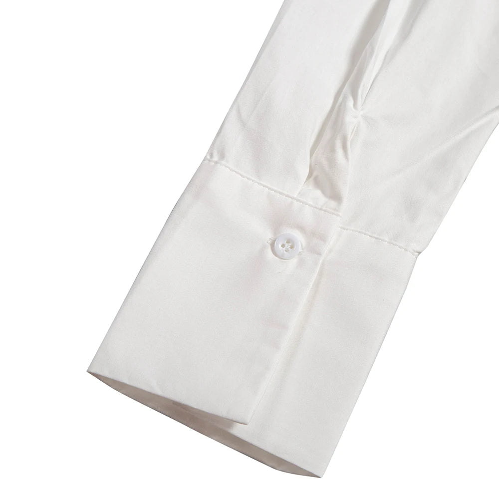 CHCH Casual Turn - down Collar Ruffles Solid Women's Blouse - itzy bitsy