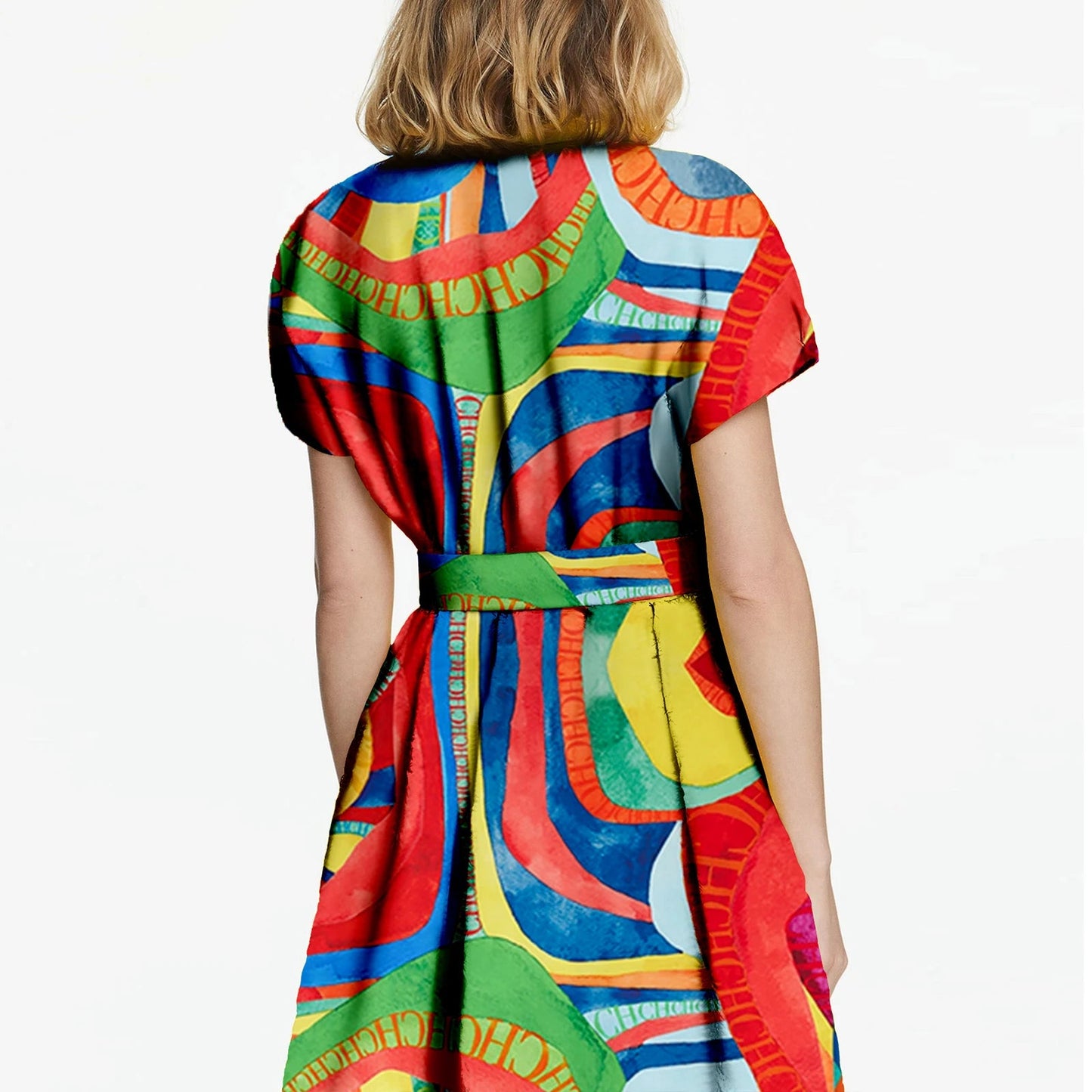 CHCH Elegant High Waist Midi Lapel Belt Dress - itzy bitsy