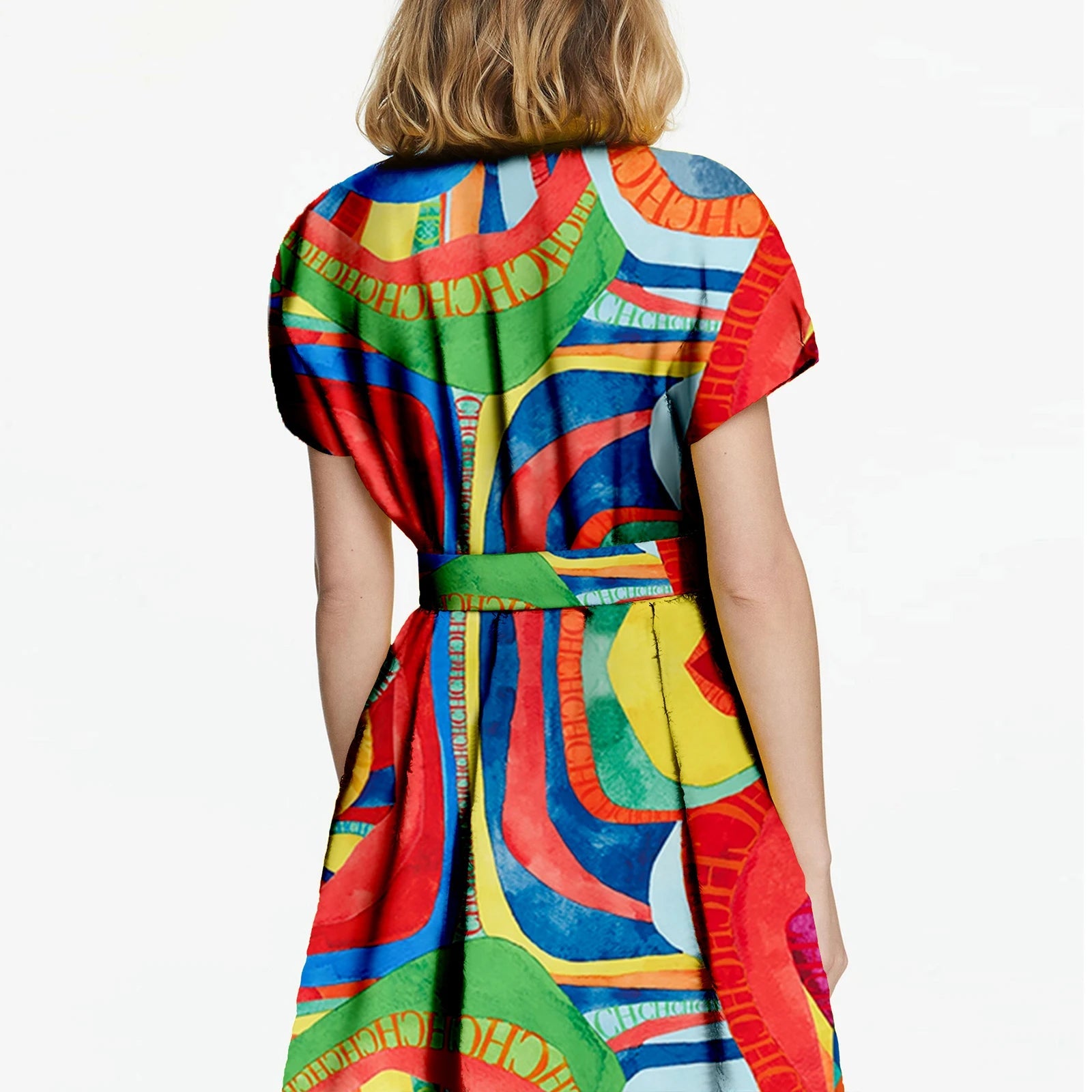 CHCH Elegant High Waist Midi Lapel Belt Dress - itzy bitsy