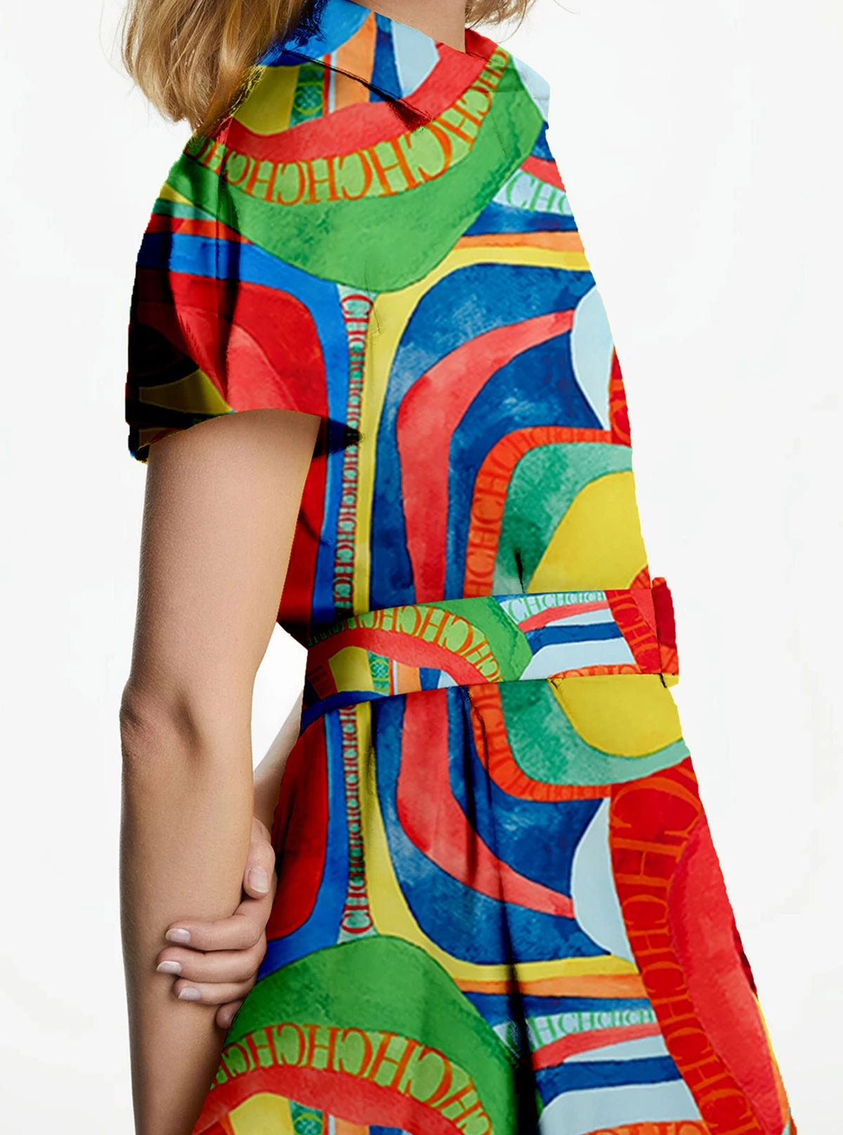 CHCH Elegant High Waist Midi Lapel Belt Dress - itzy bitsy