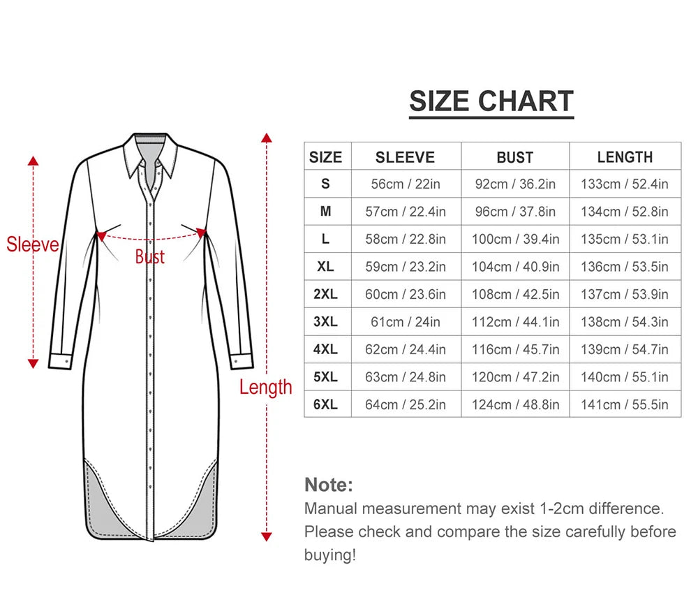 CHCH Elegant Women's Long Sleeve Buttons Shirt Dress - itzy bitsy