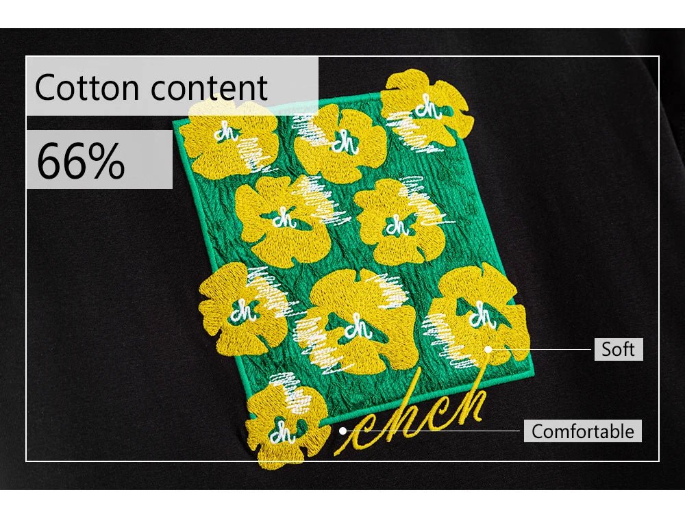 CHCH Embroidery Slim Short Sleeve T-shirts for Women - itzy bitsy