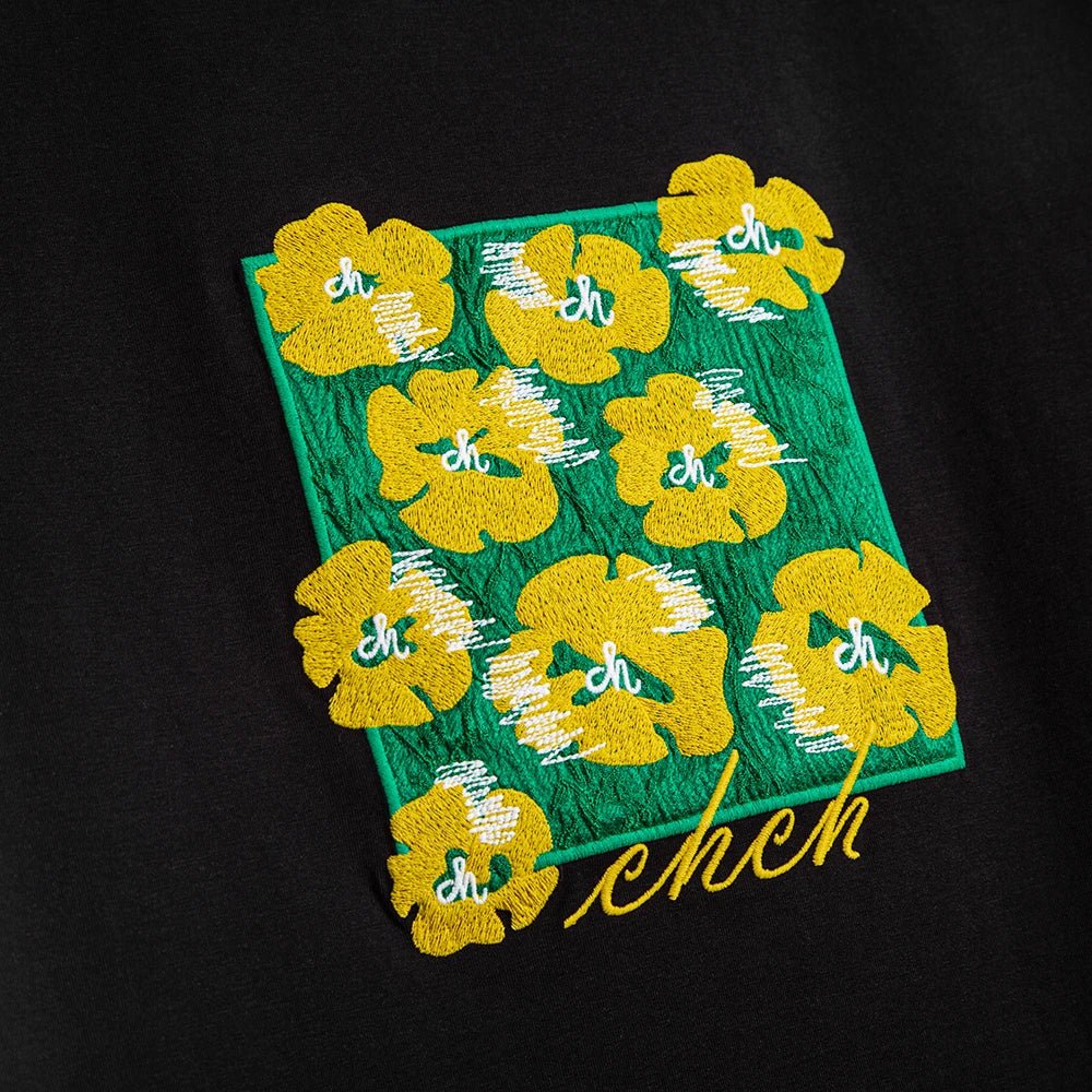 CHCH Embroidery Slim Short Sleeve T-shirts for Women - itzy bitsy