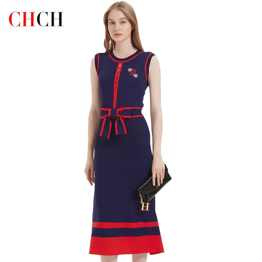 CHCH Luxury Knit Sleeveless Slim Long Dress - itzy bitsy