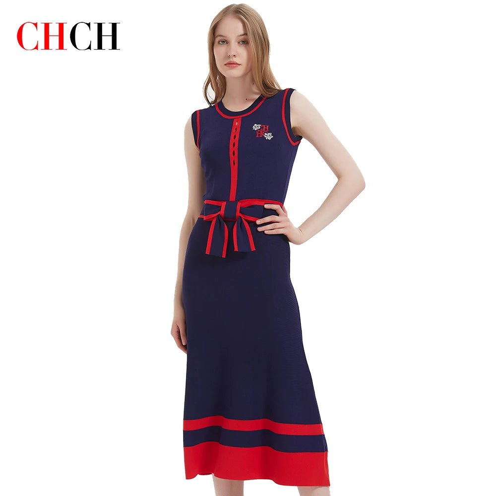 CHCH Luxury Knit Sleeveless Slim Long Dress - itzy bitsy