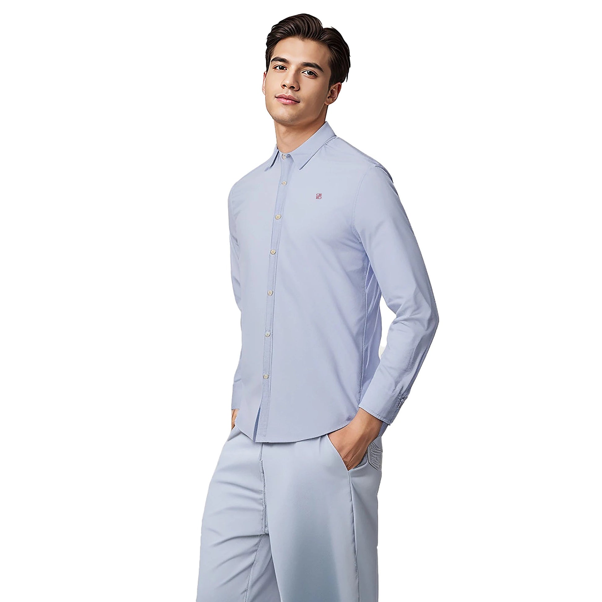 CHCH Men 100% Cotton Long Sleeve High Quality Casual Shirt - itzy bitsy