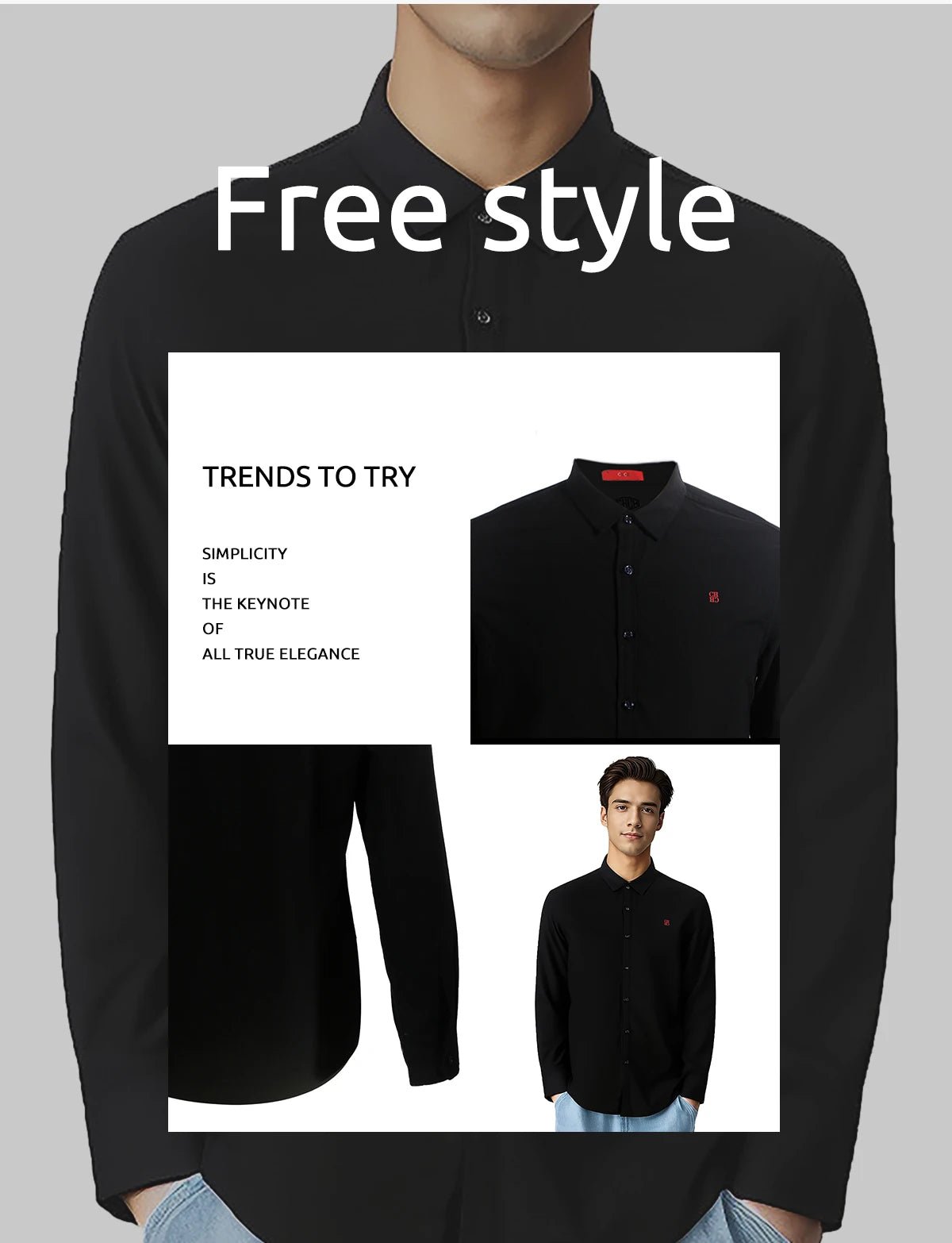 CHCH Men 100% Cotton Long Sleeve High Quality Casual Shirt - itzy bitsy