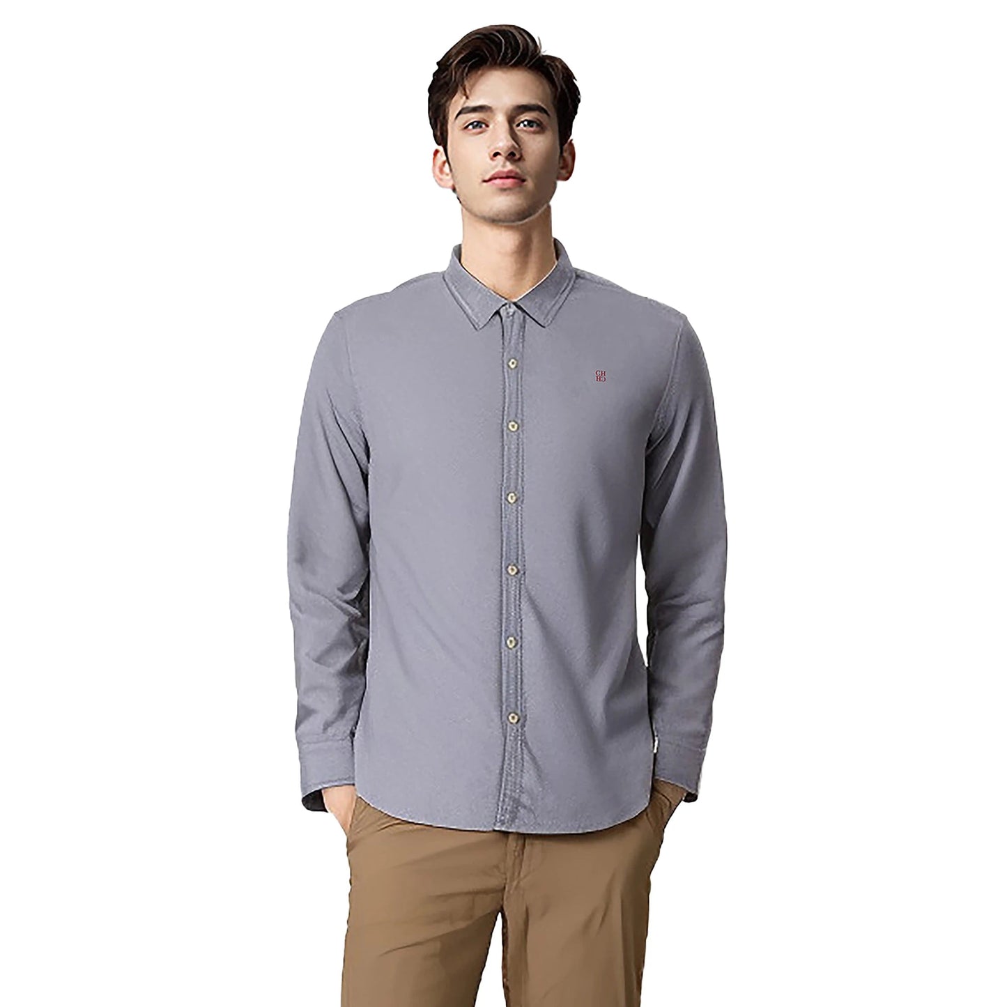 CHCH Men 100% Cotton Long Sleeve High Quality Casual Shirt - itzy bitsy