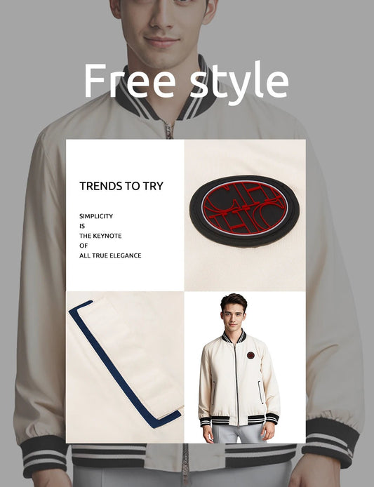 CHCH Men's Casual Zipper Windbreaker Bomber Jacket - itzy bitsy