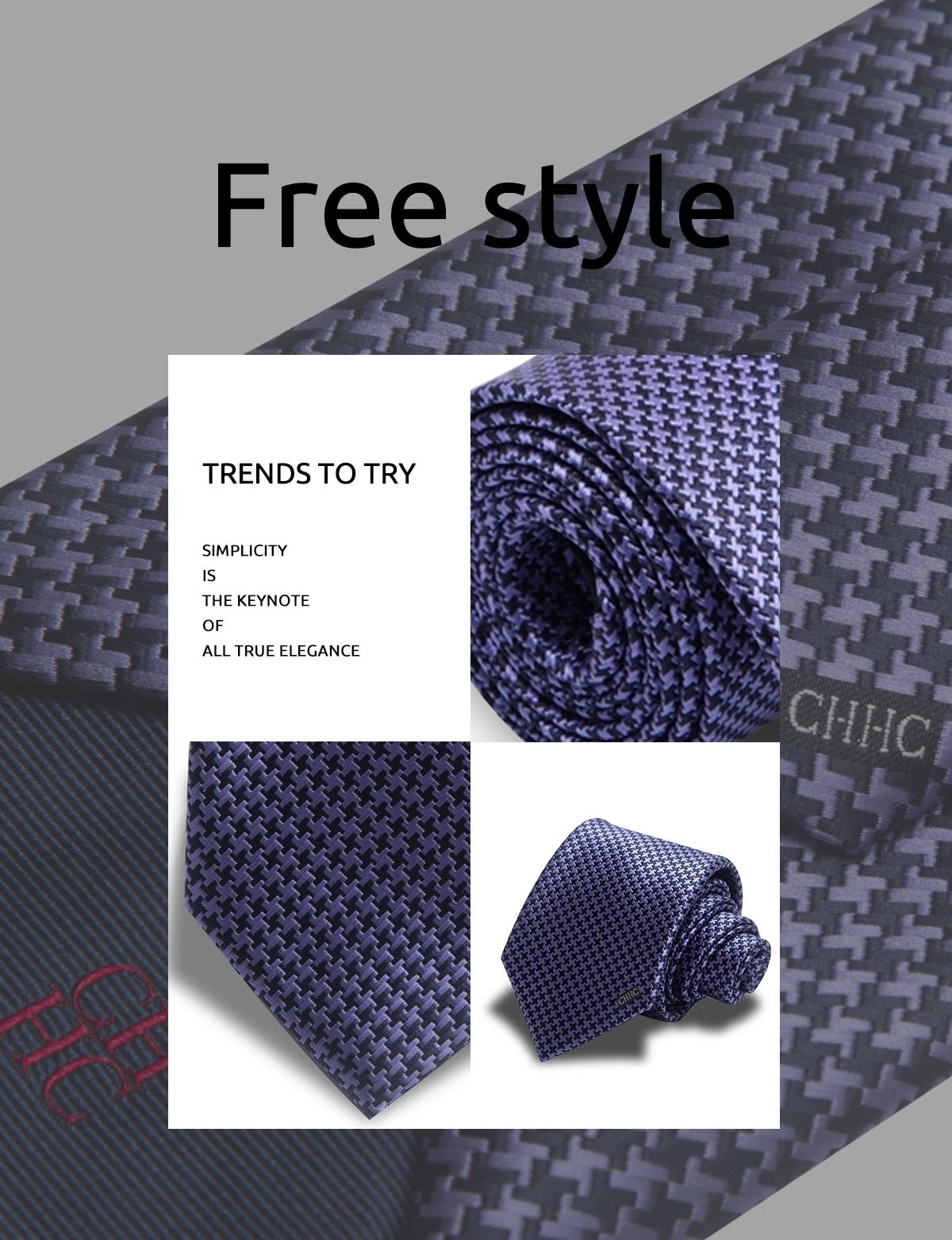 CHCH Men's Formal Luxury Necktie - itzy bitsy