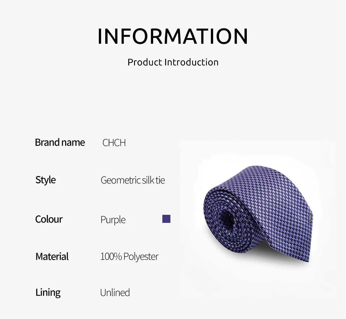 CHCH Men's Formal Luxury Necktie - itzy bitsy