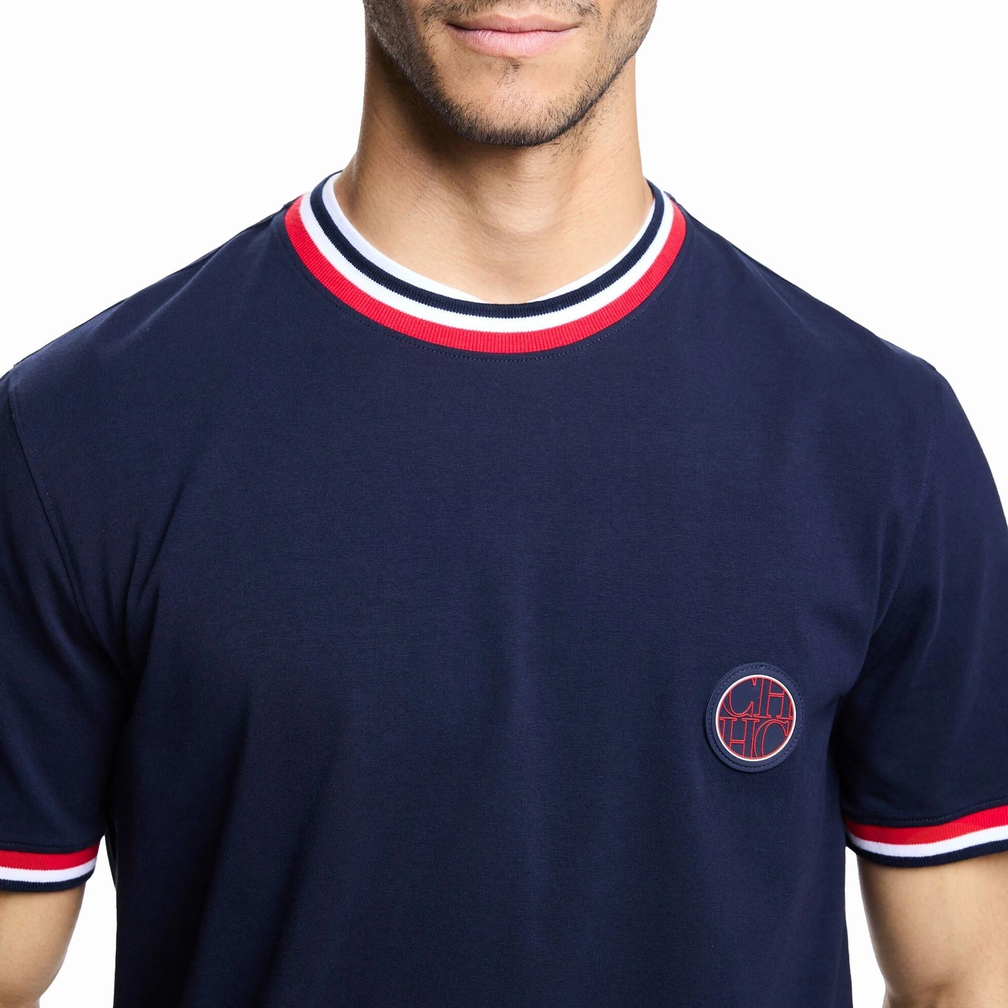 CHCH Men's Short Sleeve Solid Stripe O Neck T Shirt - itzy bitsy