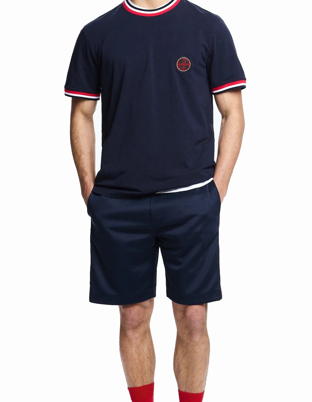 CHCH Men's Short Sleeve Solid Stripe O Neck T Shirt - itzy bitsy