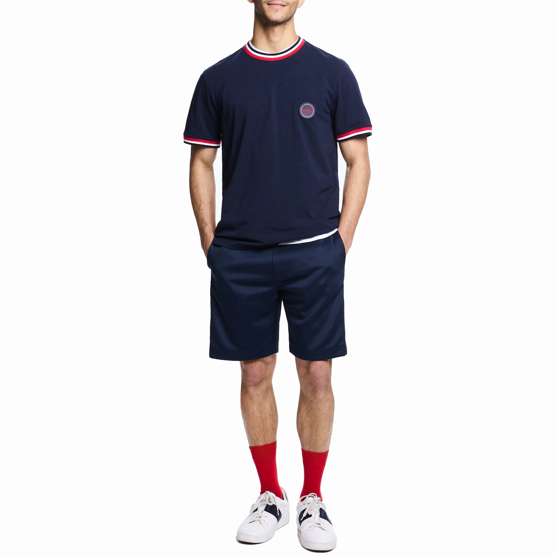 CHCH Men's Short Sleeve Solid Stripe O Neck T Shirt - itzy bitsy