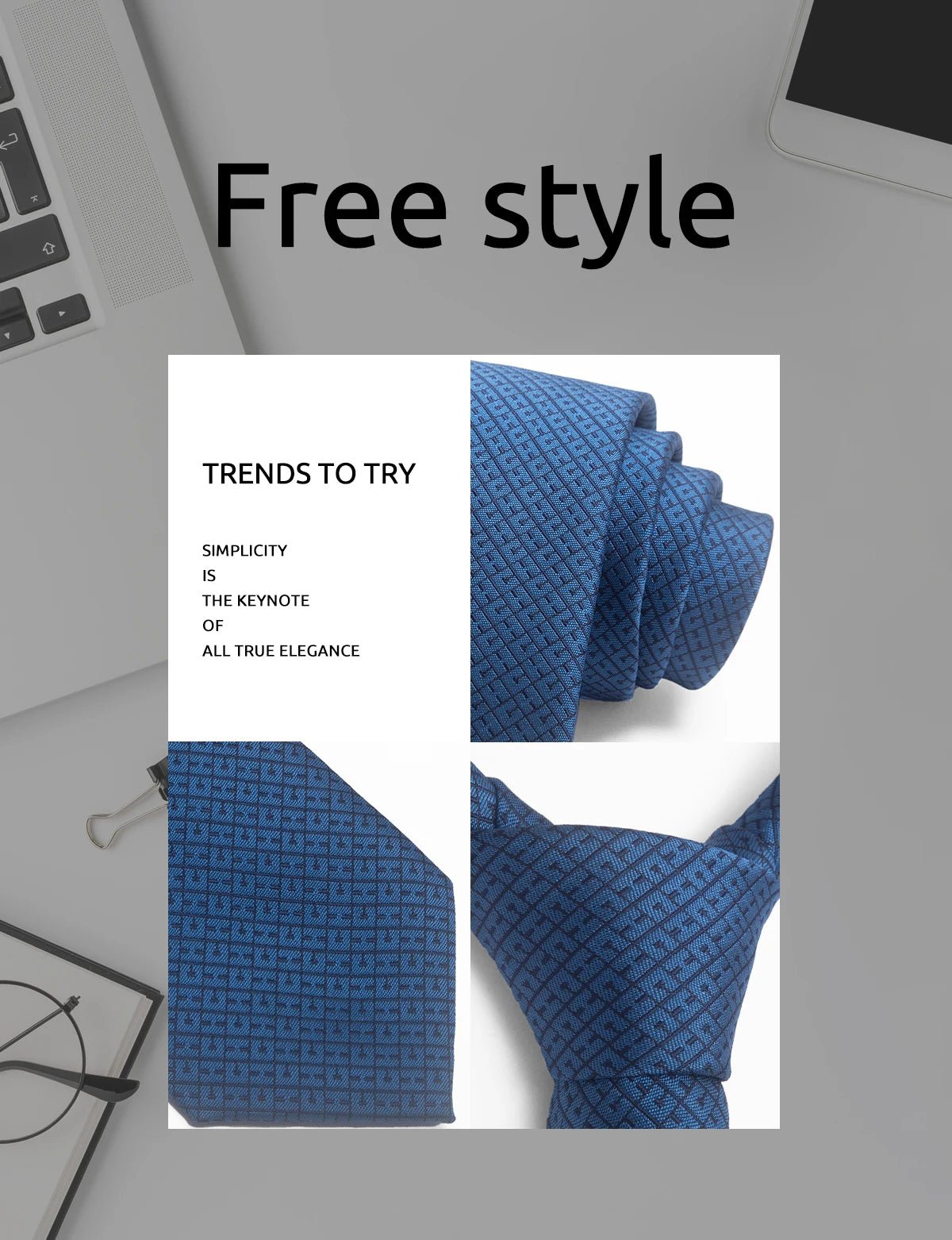 CHCH Men's Solid Jacquard Plaid Tie - itzy bitsy