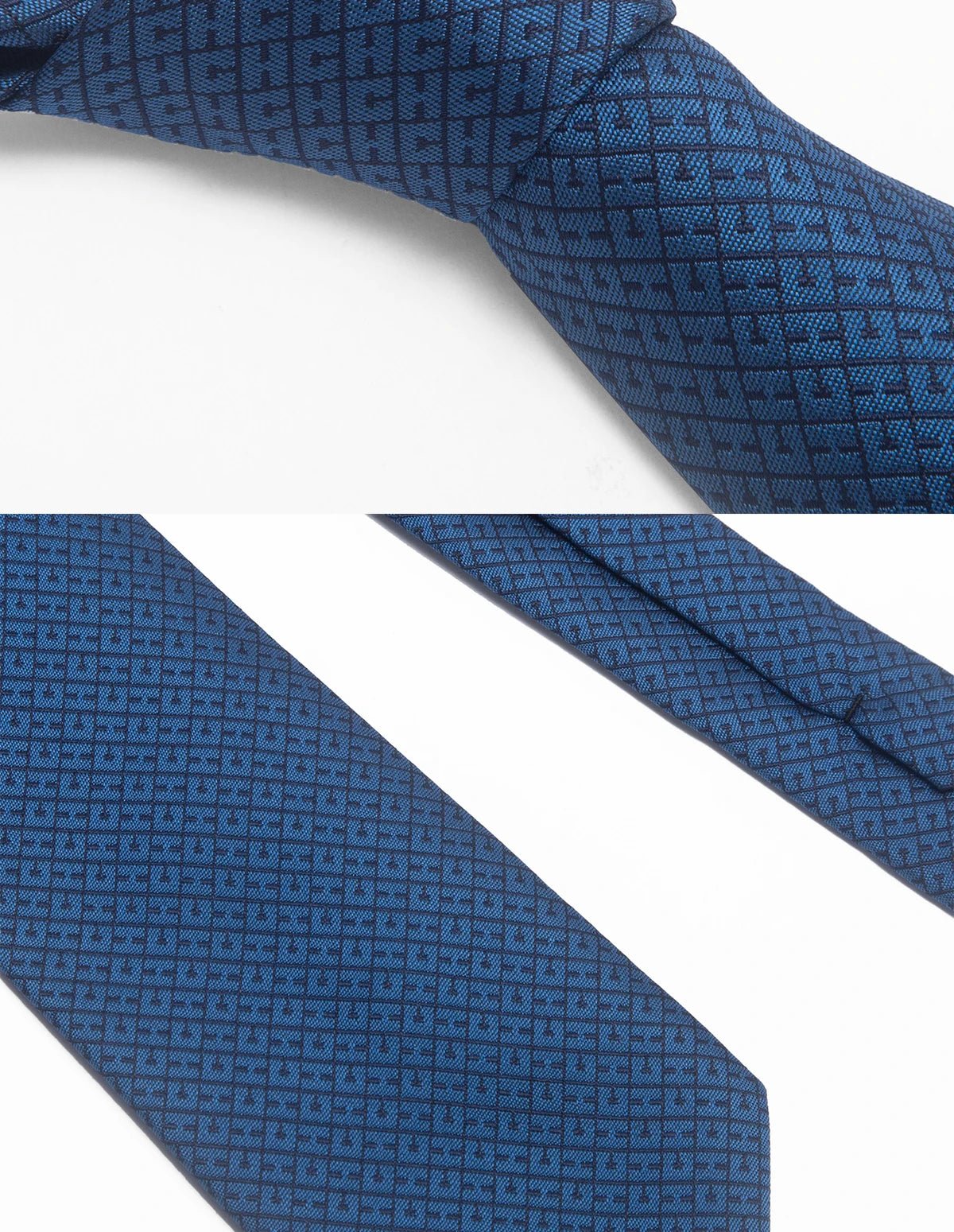 CHCH Men's Solid Jacquard Plaid Tie - itzy bitsy