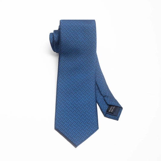 CHCH Men's Solid Jacquard Plaid Tie - itzy bitsy