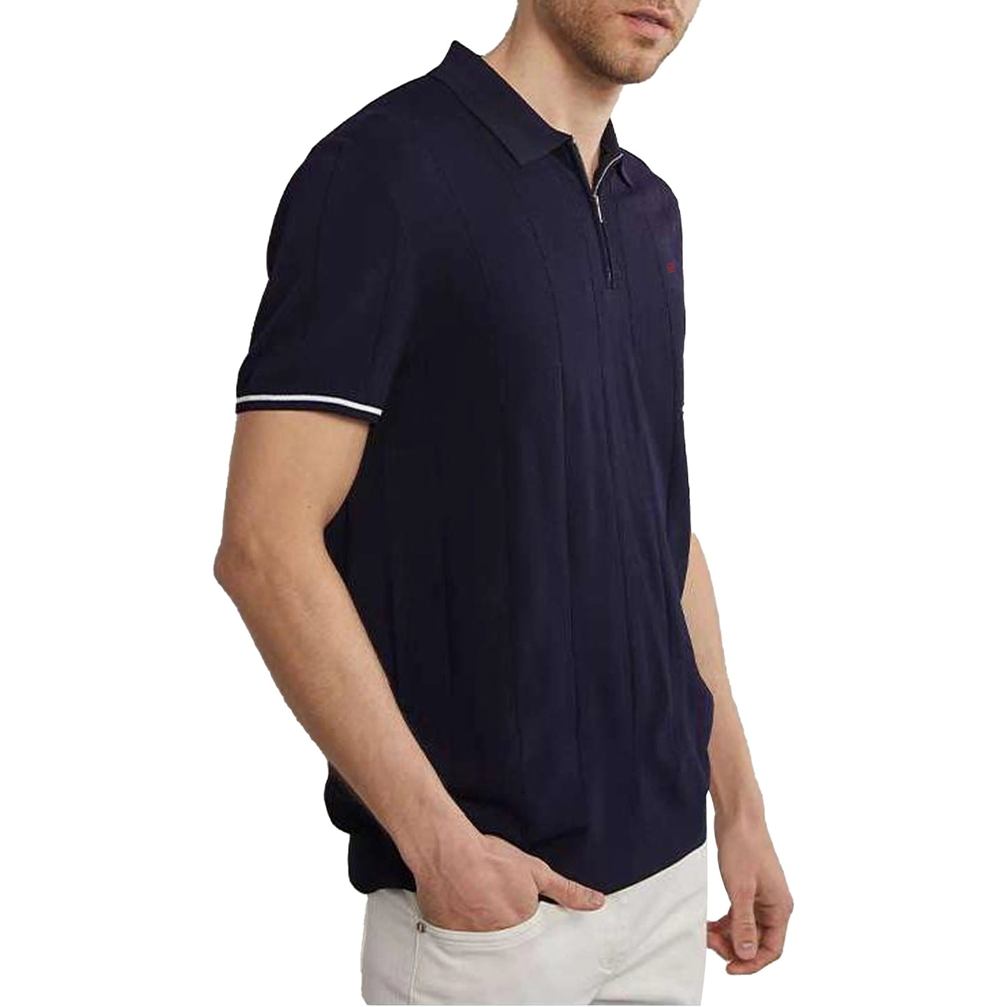 CHCH Ribbed Knit Textured Polo Shirt for Men - itzy bitsy