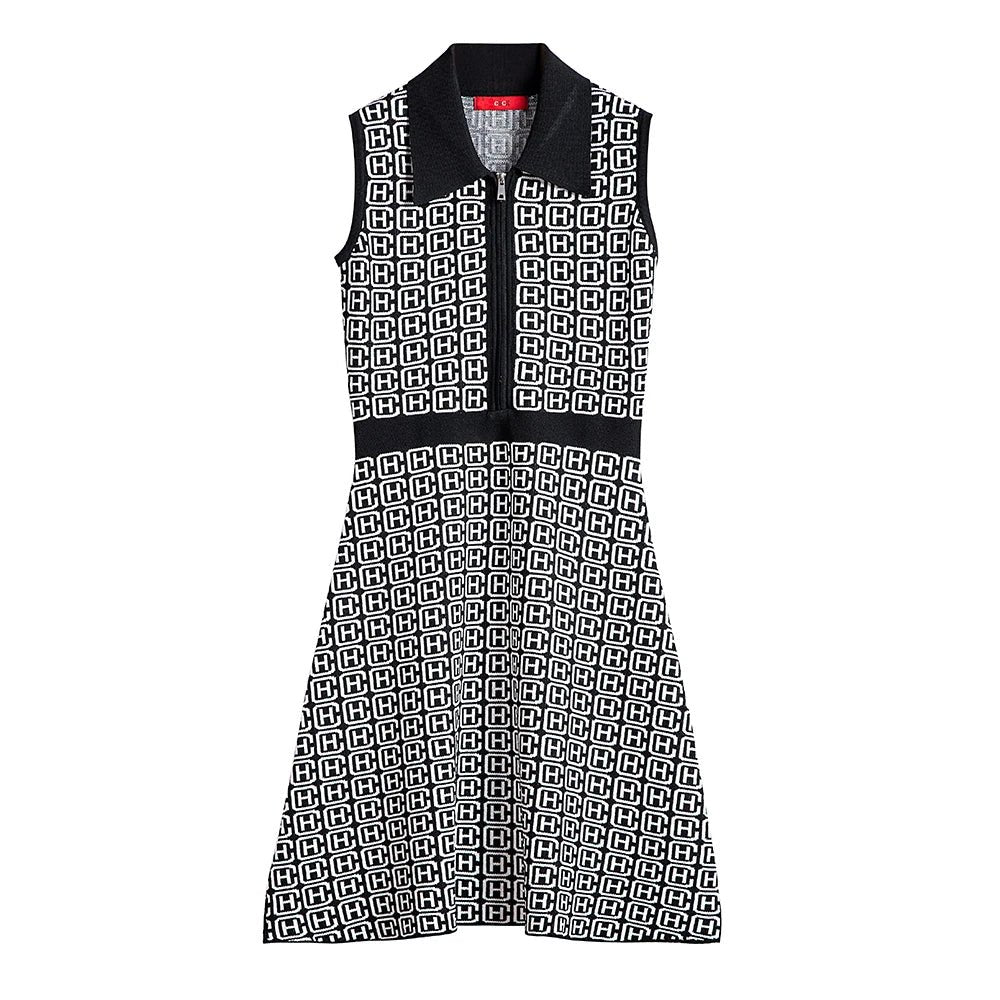 CHCH Sleeveless A - Line Ladies Slim Polo Dress - itzy bitsy