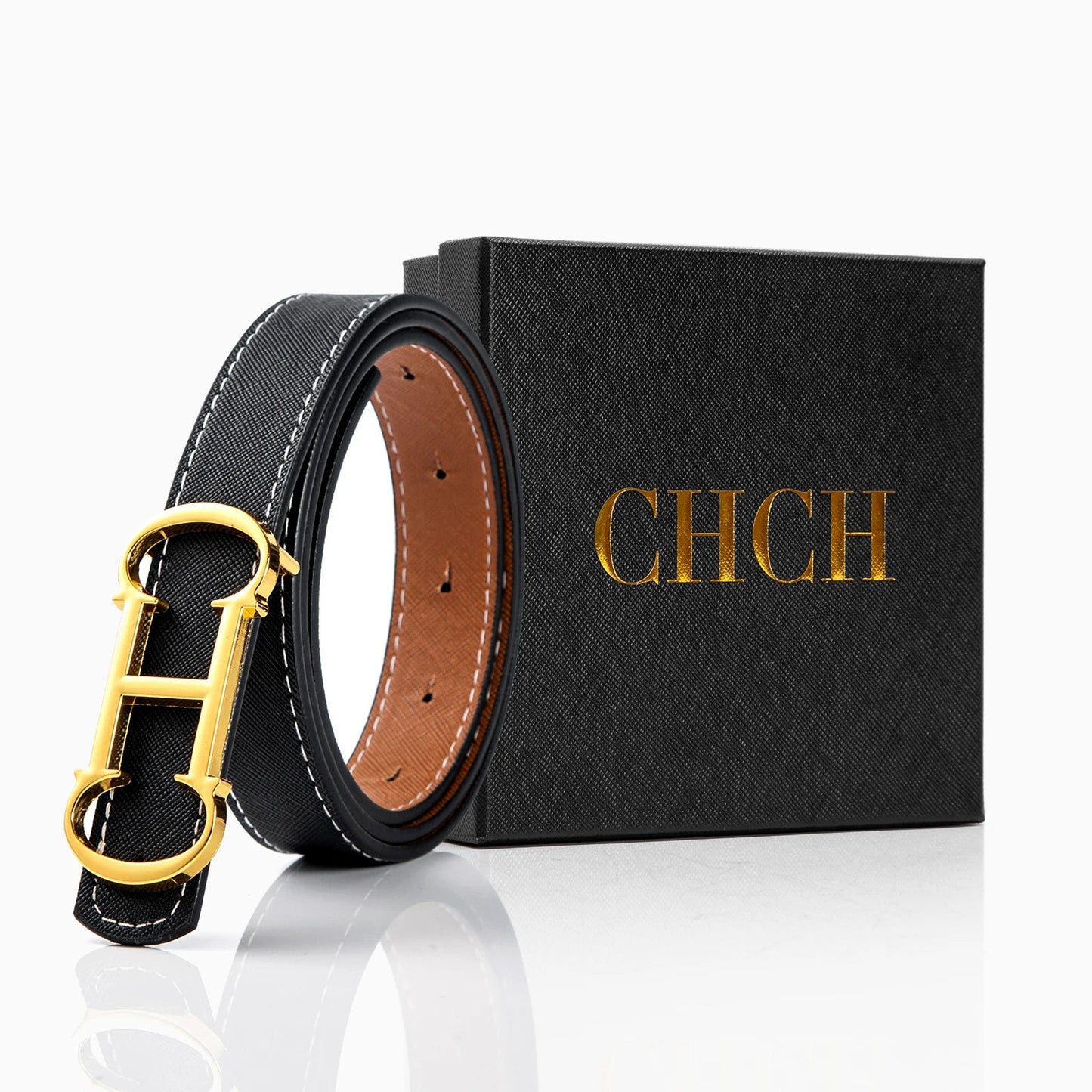 CHCH Women's Double - Sided Luxury Leather Belt - itzy bitsy