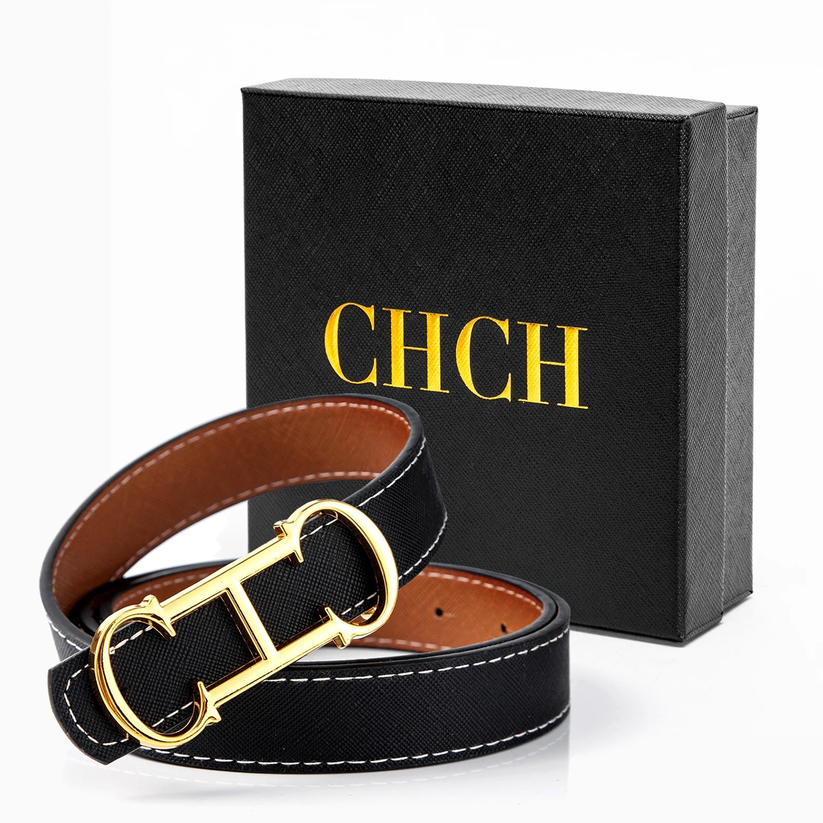 CHCH Women's Double - Sided Luxury Leather Belt - itzy bitsy