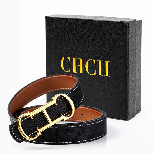 CHCH Women's Double - Sided Luxury Leather Belt - itzy bitsy