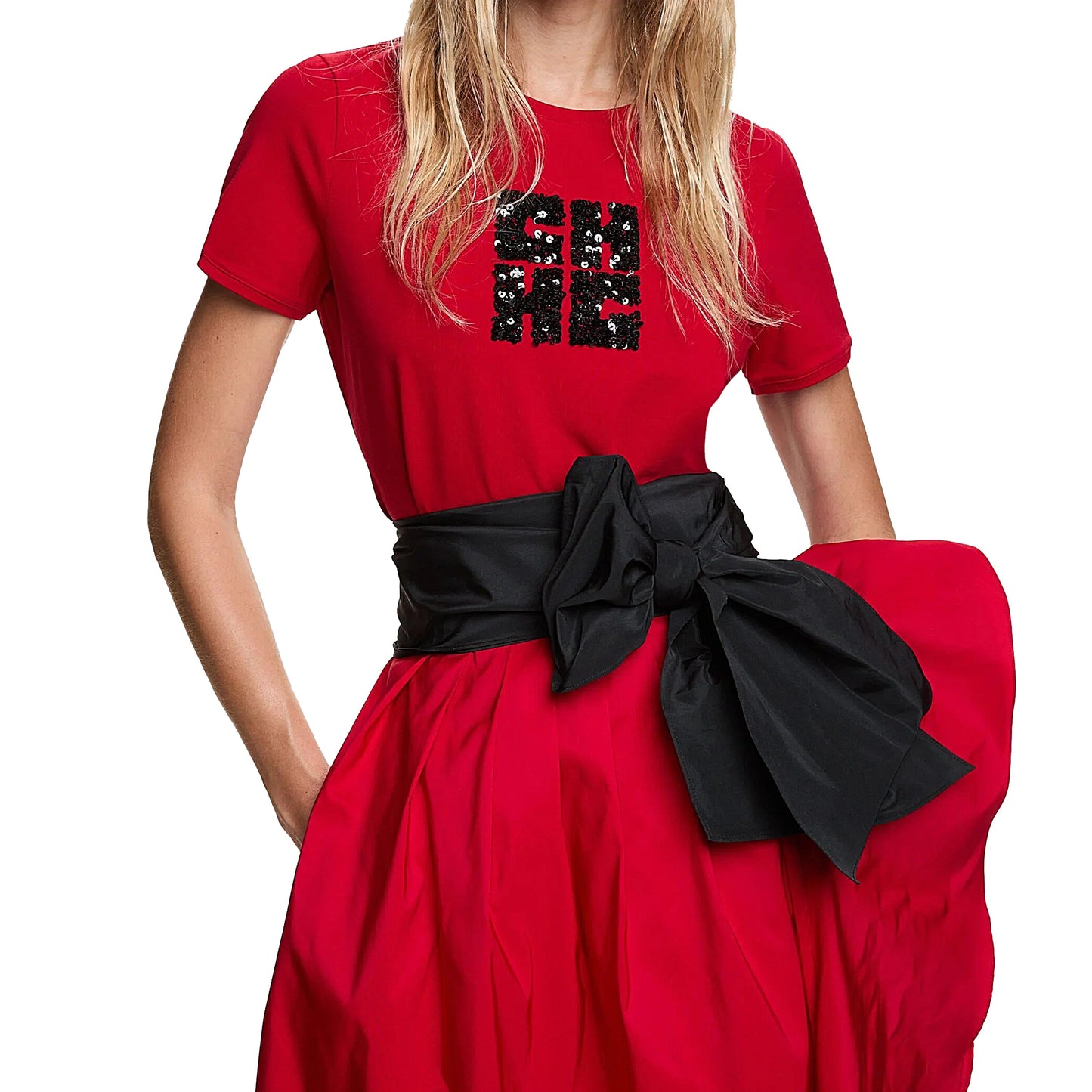 CHCH Women's Short Sleeve Temperament Sequin Design Tee - itzy bitsy