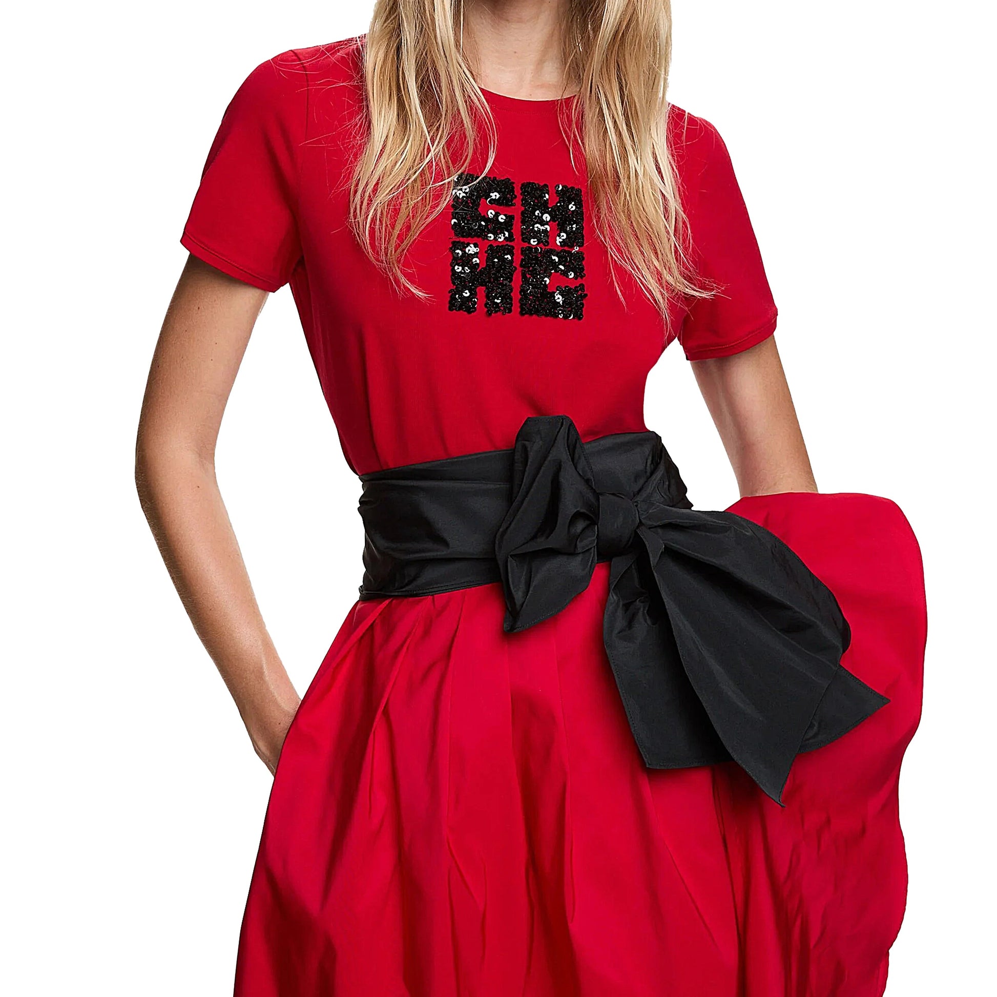 CHCH Women's Short Sleeve Temperament Sequin Design Tee - itzy bitsy