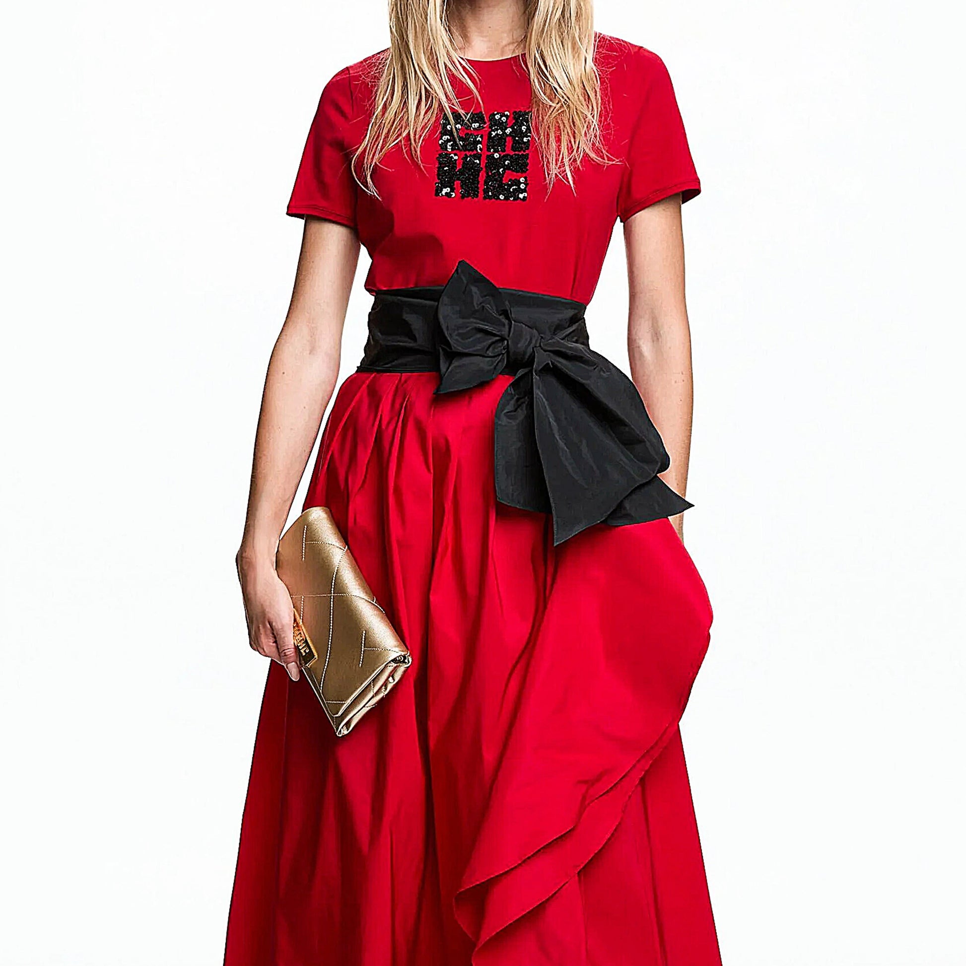 CHCH Women's Short Sleeve Temperament Sequin Design Tee - itzy bitsy