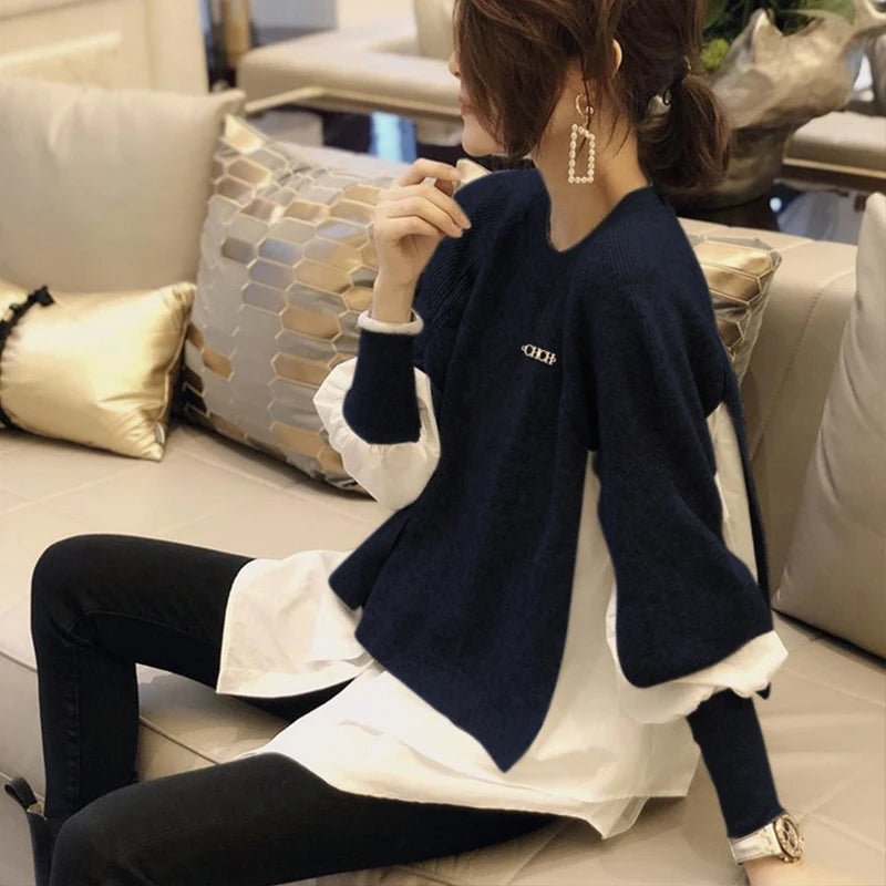 CHCH Women's Trendy Knitwear Loose Lantern Sleeve Pullover - itzy bitsy