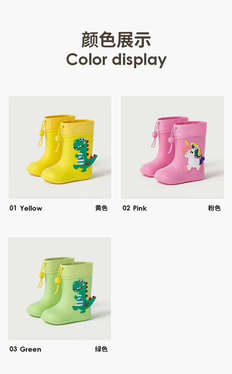 Cheerful Mario Kids Rain Boots Animal Design - itzy bitsy