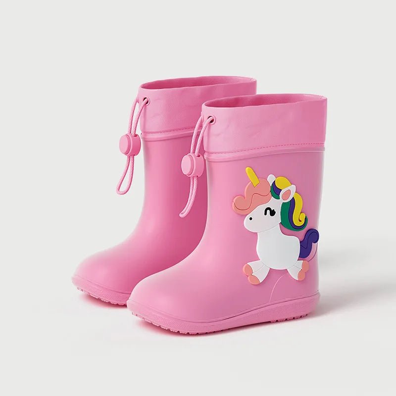 Cheerful Mario Kids Rain Boots Animal Design - itzy bitsy