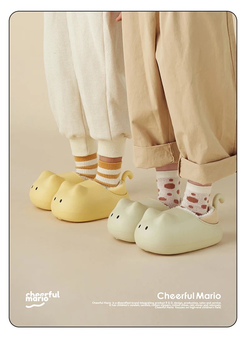 Cheerful Mario New Style Winter Kids Warm Plush Cotton Mouse Shoes - itzy bitsy