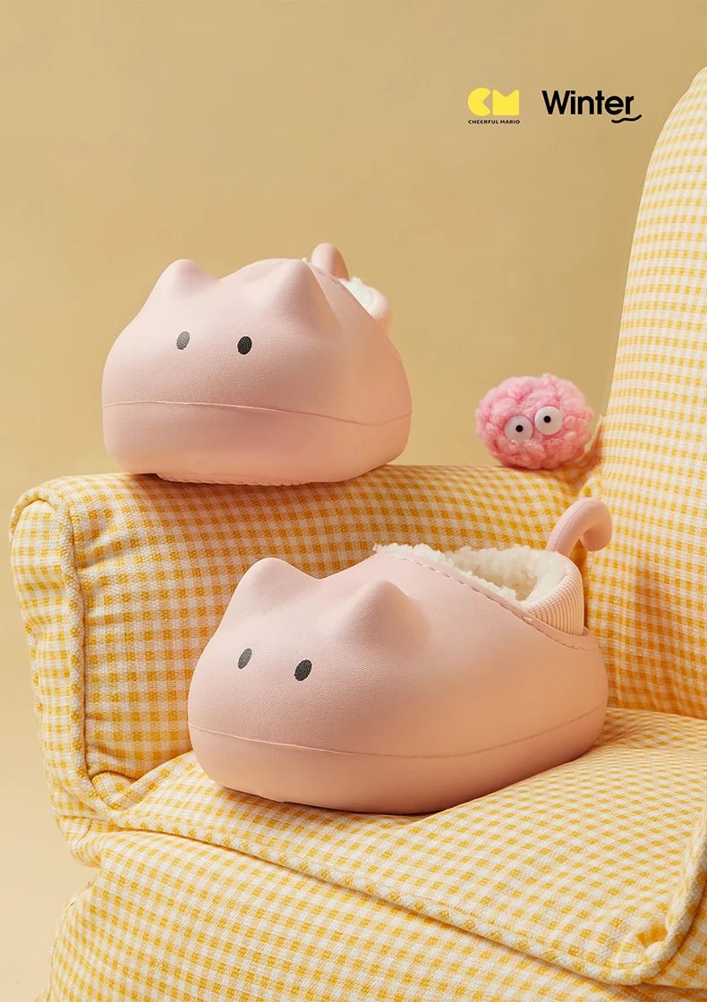 Cheerful Mario New Style Winter Kids Warm Plush Cotton Mouse Shoes - itzy bitsy