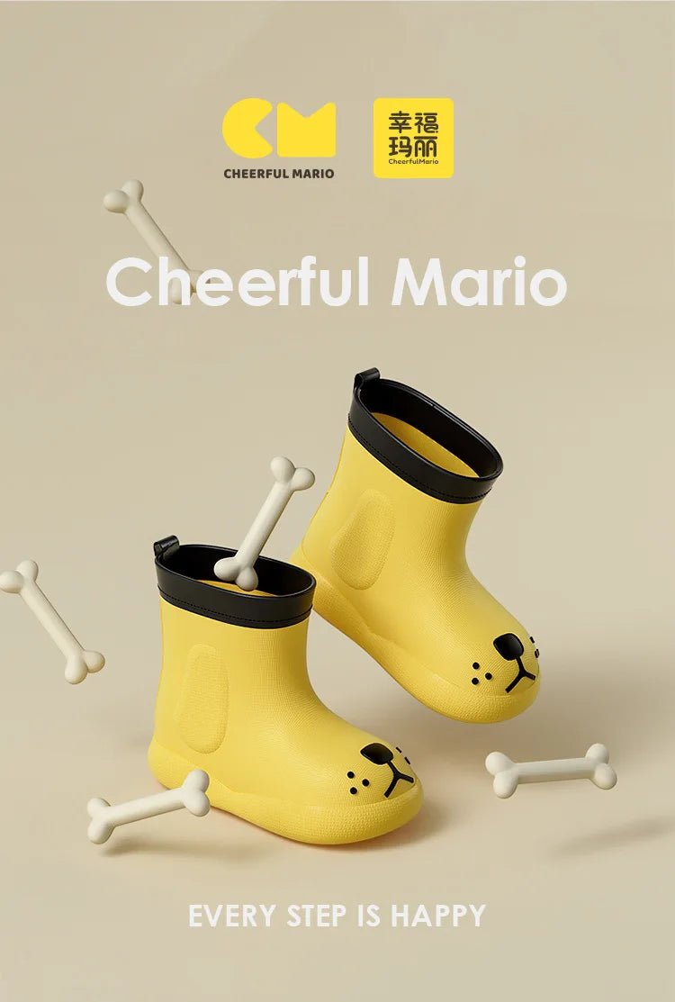 Cheerful Mario Rain Boots Cute Puppy - itzy bitsy