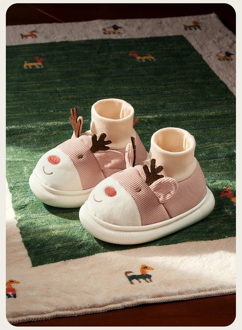 Cheerful Mario Winter Children's Cartoon Rudolph Shoes - itzy bitsy
