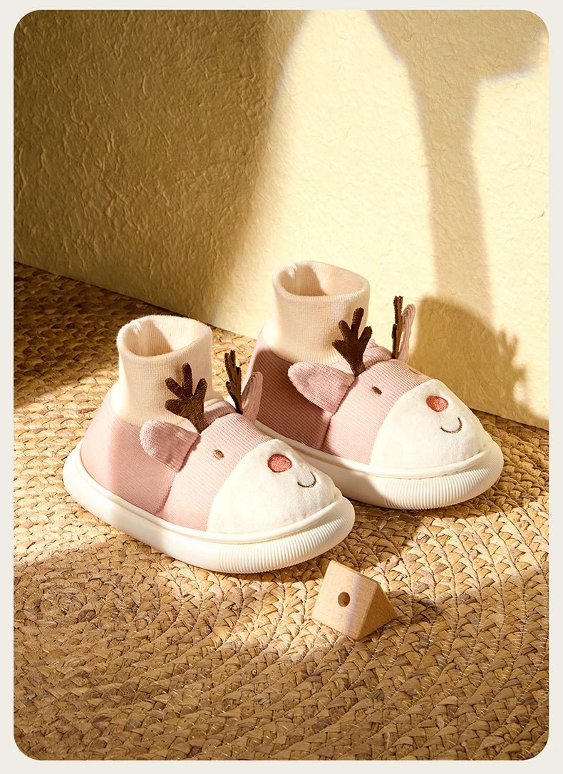 Cheerful Mario Winter Children's Cartoon Rudolph Shoes - itzy bitsy