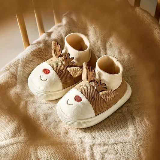 Cheerful Mario Winter Children's Cartoon Rudolph Shoes - itzy bitsy