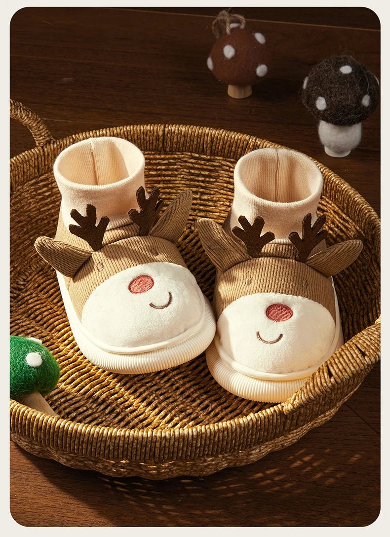 Cheerful Mario Winter Children's Cartoon Rudolph Shoes - itzy bitsy
