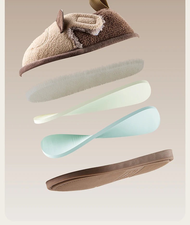 Cheerful Mario Winter Children's Cotton Animal Shoes - itzy bitsy