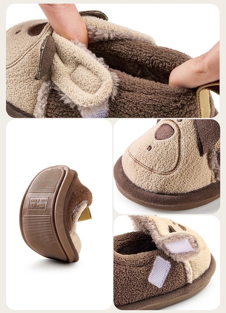 Cheerful Mario Winter Children's Cotton Animal Shoes - itzy bitsy