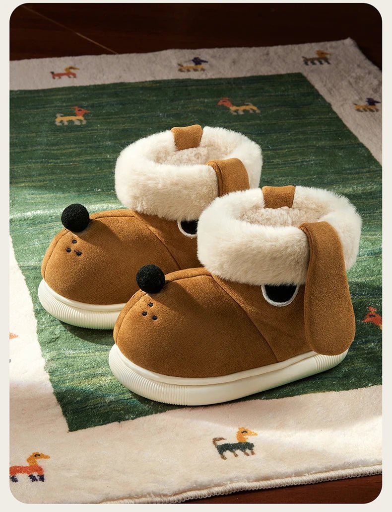 Cheerful Mario Winter Children's Cotton Doggy Shoes - itzy bitsy